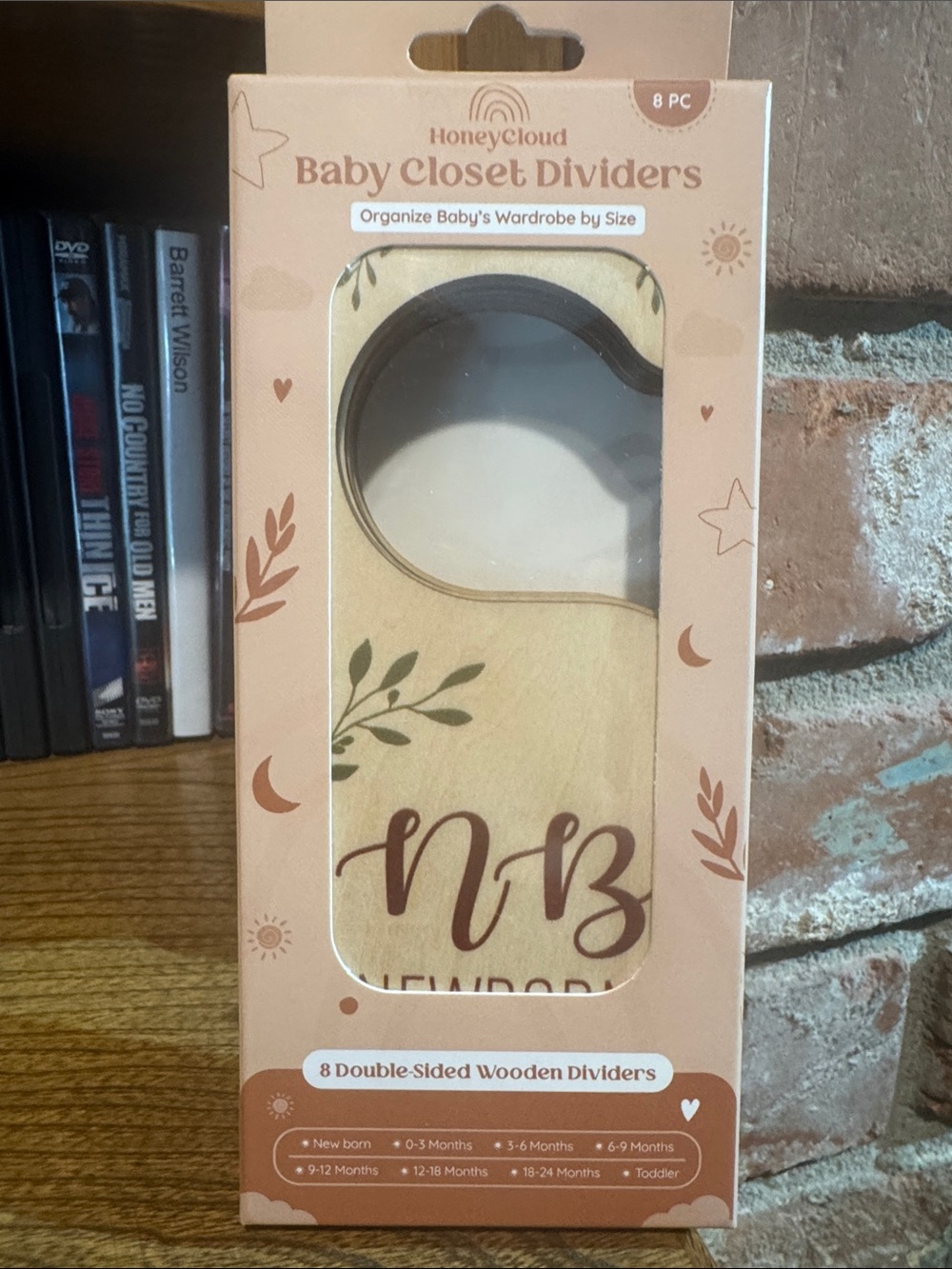 Baby Closet Dividers - Natural Wooden Nursery Size Organizers.